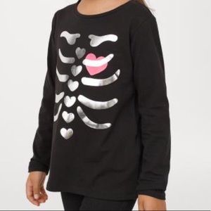 H&M long sleeve Black/Skeleton Jersey Top